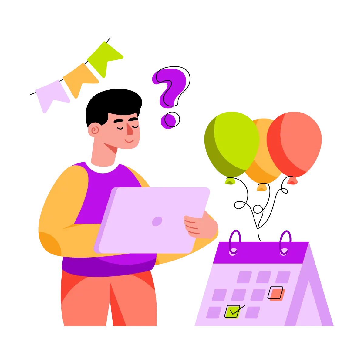 An illustration of an event planner with a clipboard