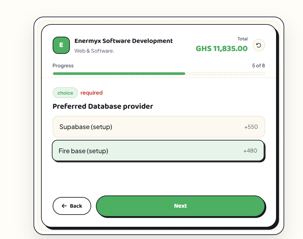 customers can see a price before they ask
