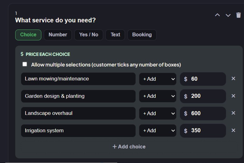 pricing a service job step by step