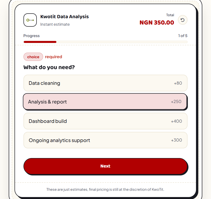 customers can see a price before they ask